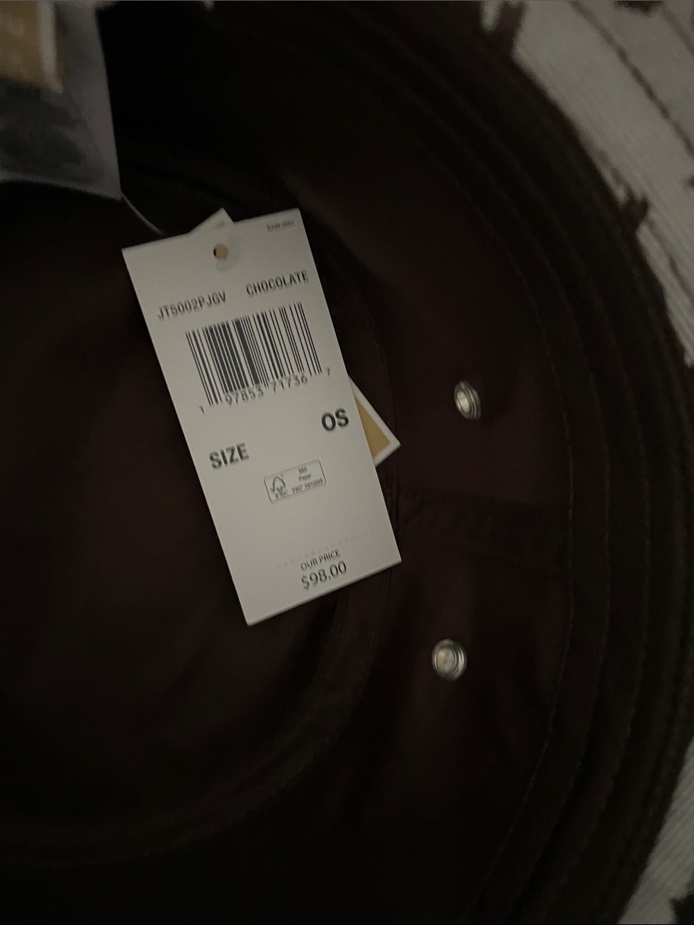 Michael Kors White Bucket Hat with Brown MK Logo Print - Picture 3 of 4